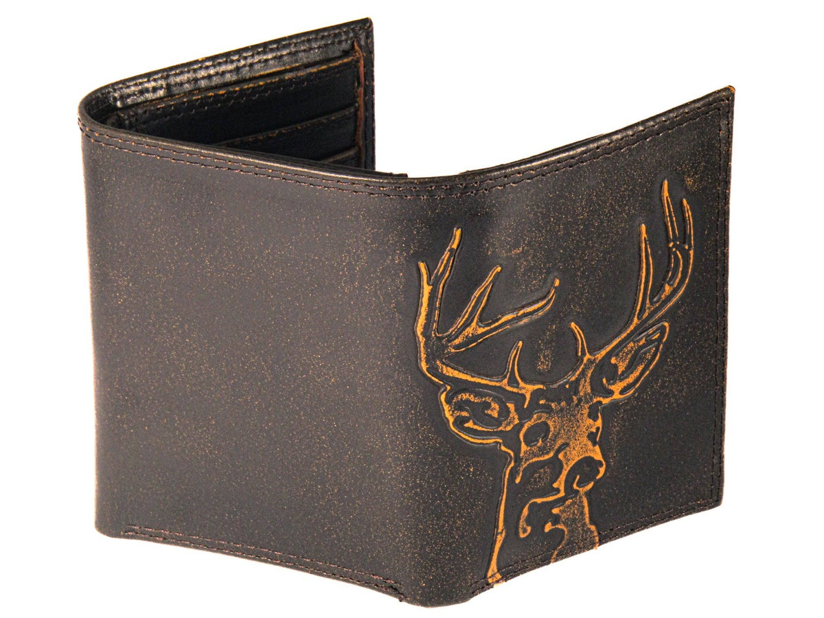 Zep-Pro Buck Burnished Leather Trifold Wallet