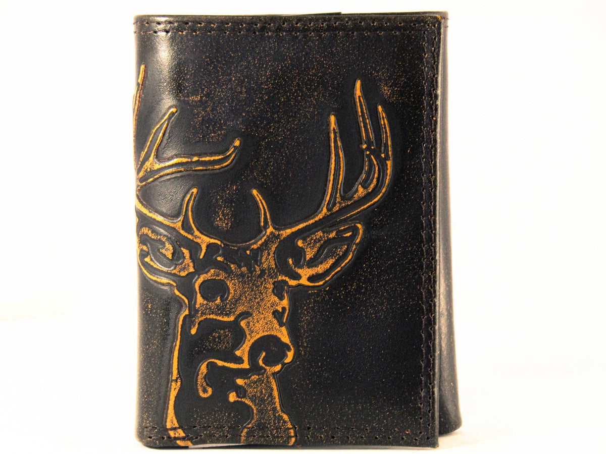 Zep-Pro Buck Burnished Leather Trifold Wallet