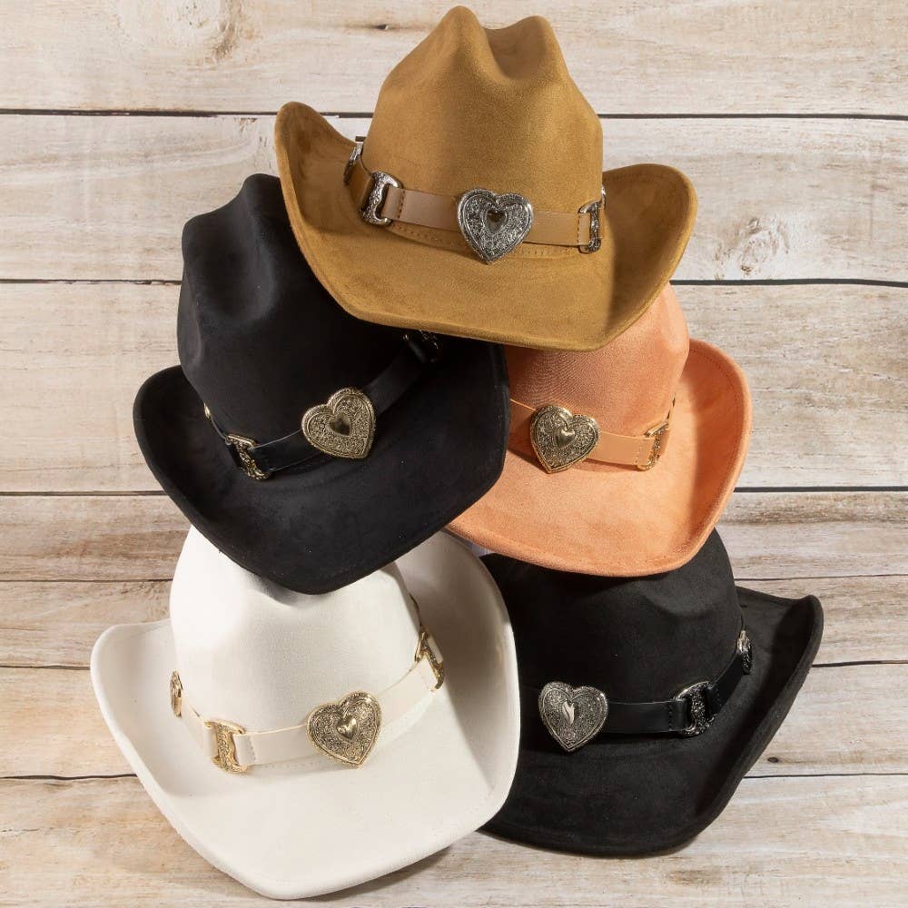 Western Heart Buckle Cowboy Hat: BR
