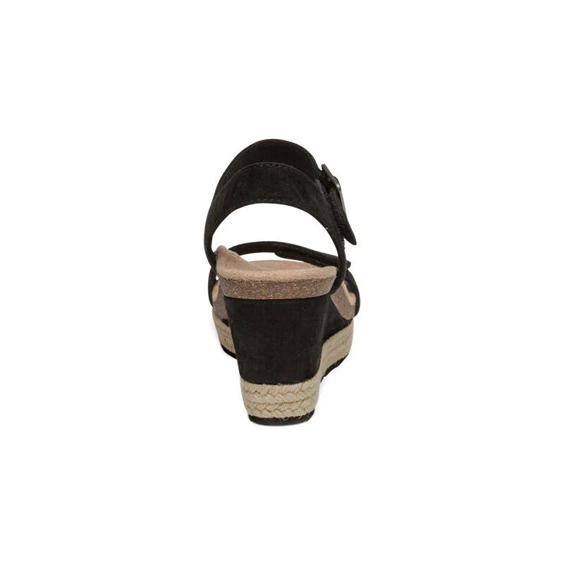 Aetrex Sydney Quarter Strap Espadrille Wedge