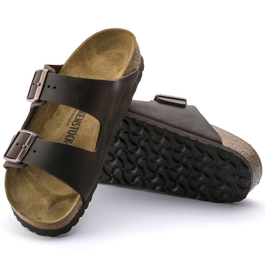 nan Birkenstock Arizona Soft Footbed 2 Strap Sandal  Oiled Leather Brown Sandal, nan: 42, nan: R, nan: nan