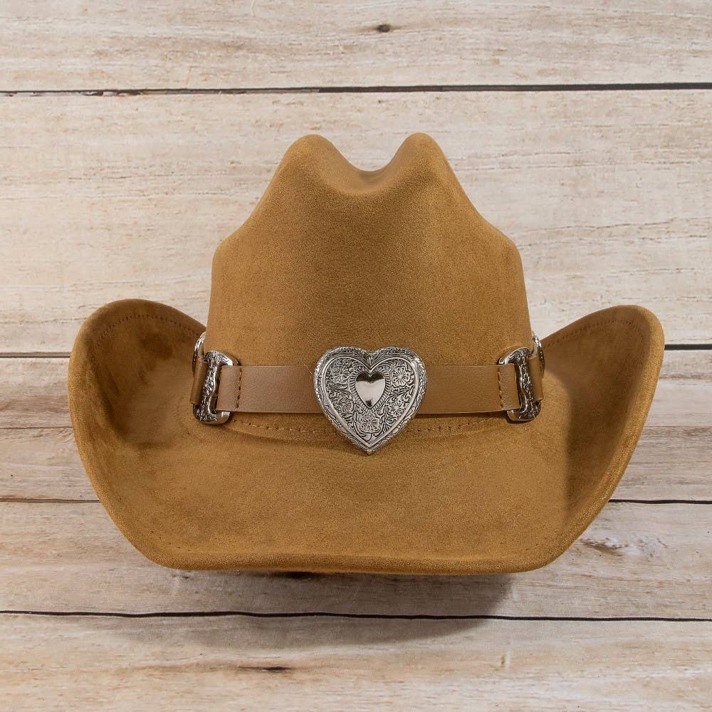 Western Heart Buckle Cowboy Hat: BR