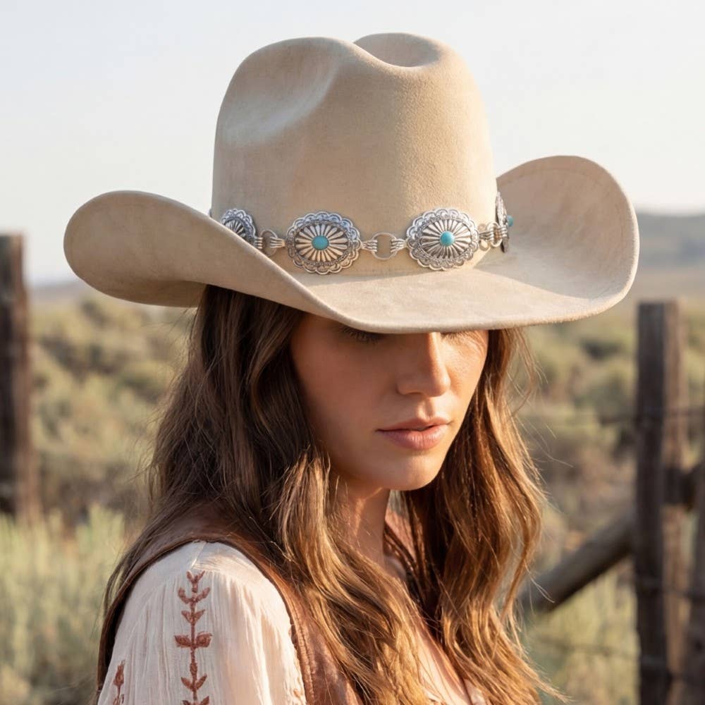 Anarchy Street Turquoise Stud Concho Belt Western Cowboy Hat – Ka