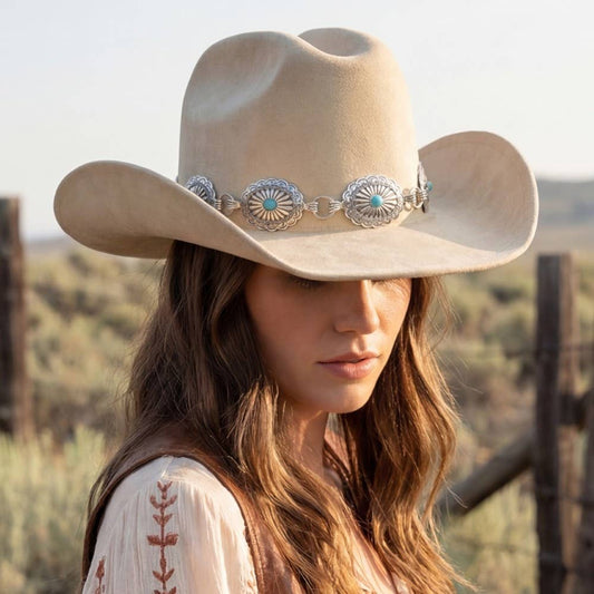 Anarchy Street Turquoise Stud Concho Belt Western Cowboy Hat – Ka