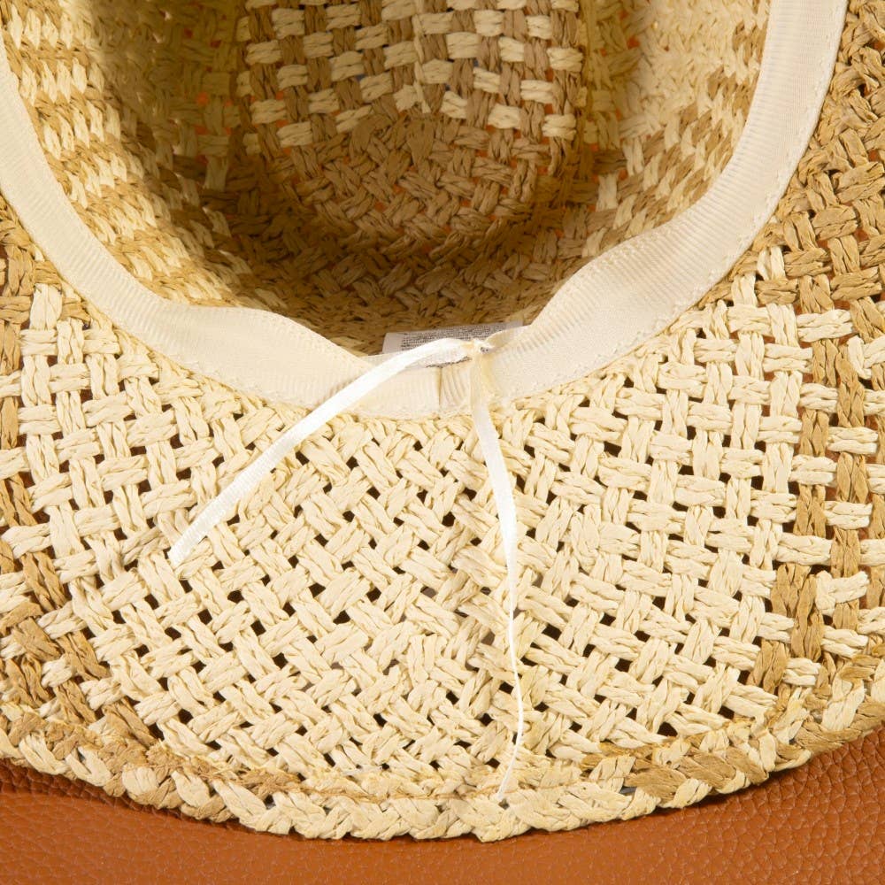 Anarchy Street Two Tone Straw Braided Patches Cowboy Hat – Iv