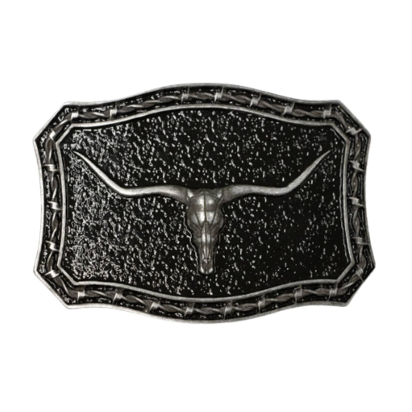 Longhorn Vintage Silver Western Buckle