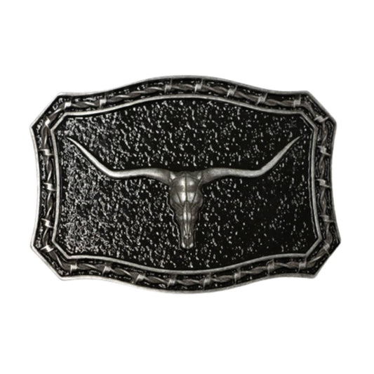 Longhorn Vintage Silver Western Buckle
