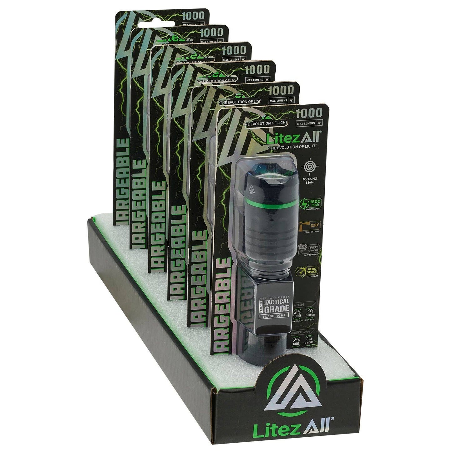 nan LitezAll Thin Rechargeable 1000 Lumen Tactical Flashlight, nan: nan, nan: nan, nan: nan