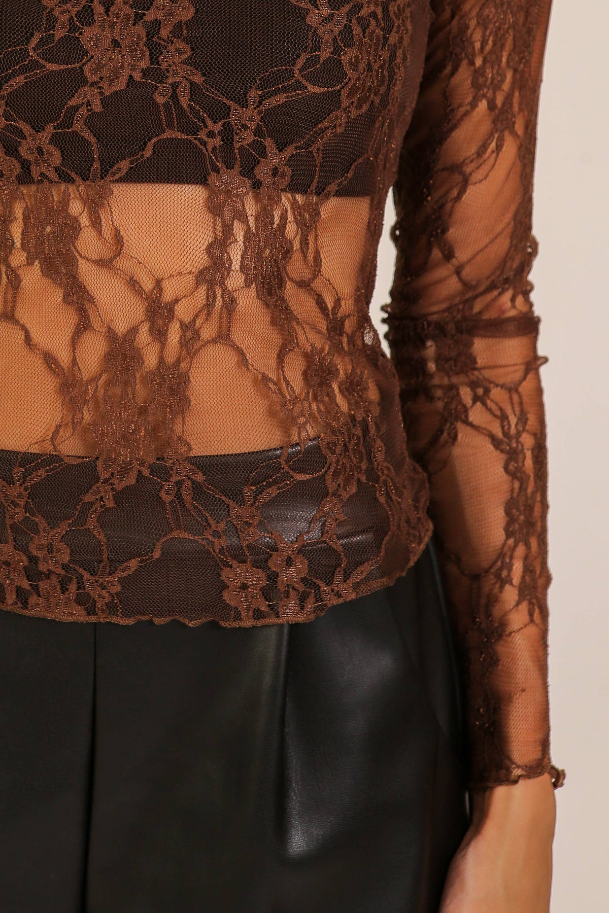 Timing Layer Me Lace High Neck Top