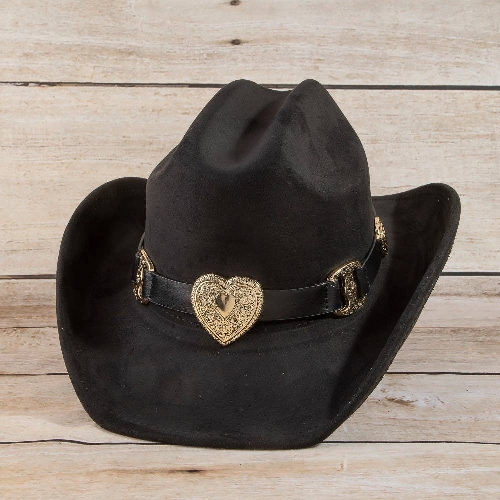 Western Heart Buckle Cowboy Hat: BR