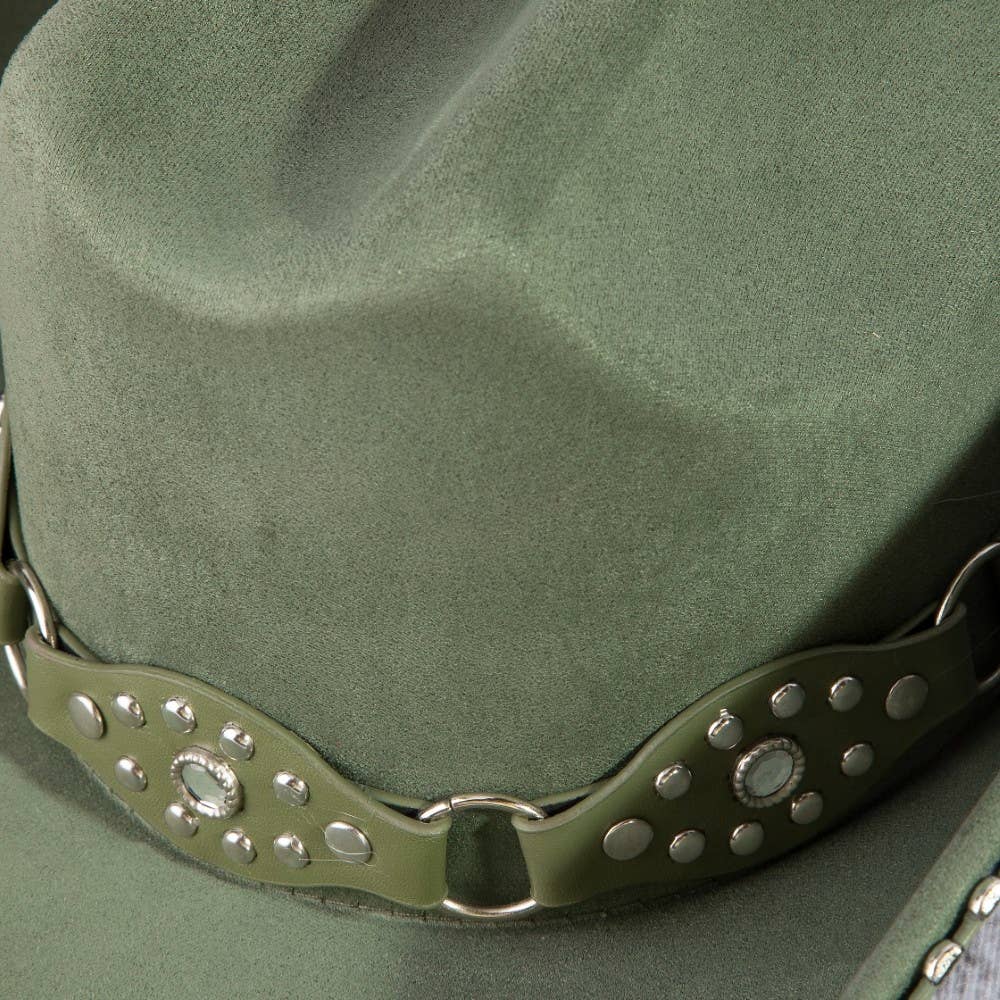 Anarchy Street Vegan Leather Studded Western Cowboy Hat