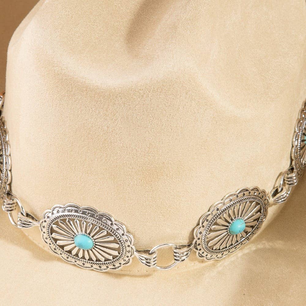 Anarchy Street Turquoise Stud Concho Belt Western Cowboy Hat – Ka