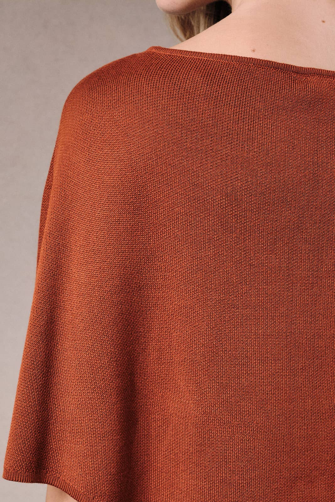 Sunday Edition by LE LIS Slouchy Boat Neck Knit Pullover Poncho Top
