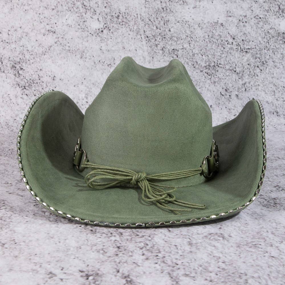 Anarchy Street Vegan Leather Studded Western Cowboy Hat