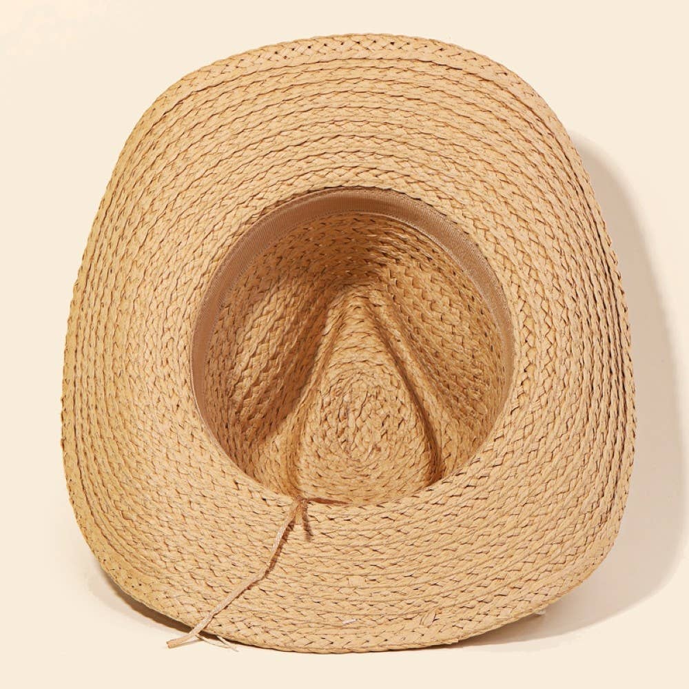 Cowrie Shell Straw Braided Cowboy Hat: IV