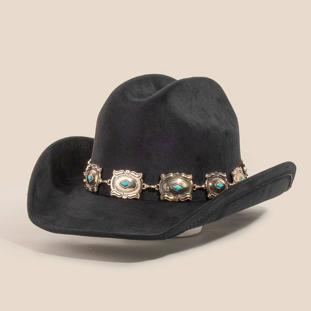Concho Chain Disc Cowboy Hat: SBK