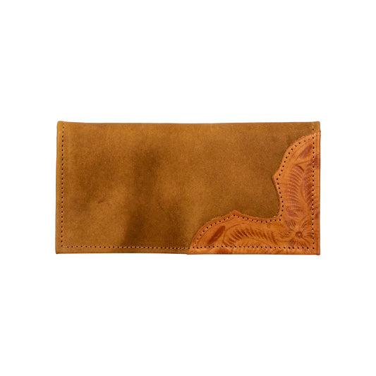 Waxed Leather Men's Rodeo Wallet: Natural Tan / 100% Genuine Full Grain Leather