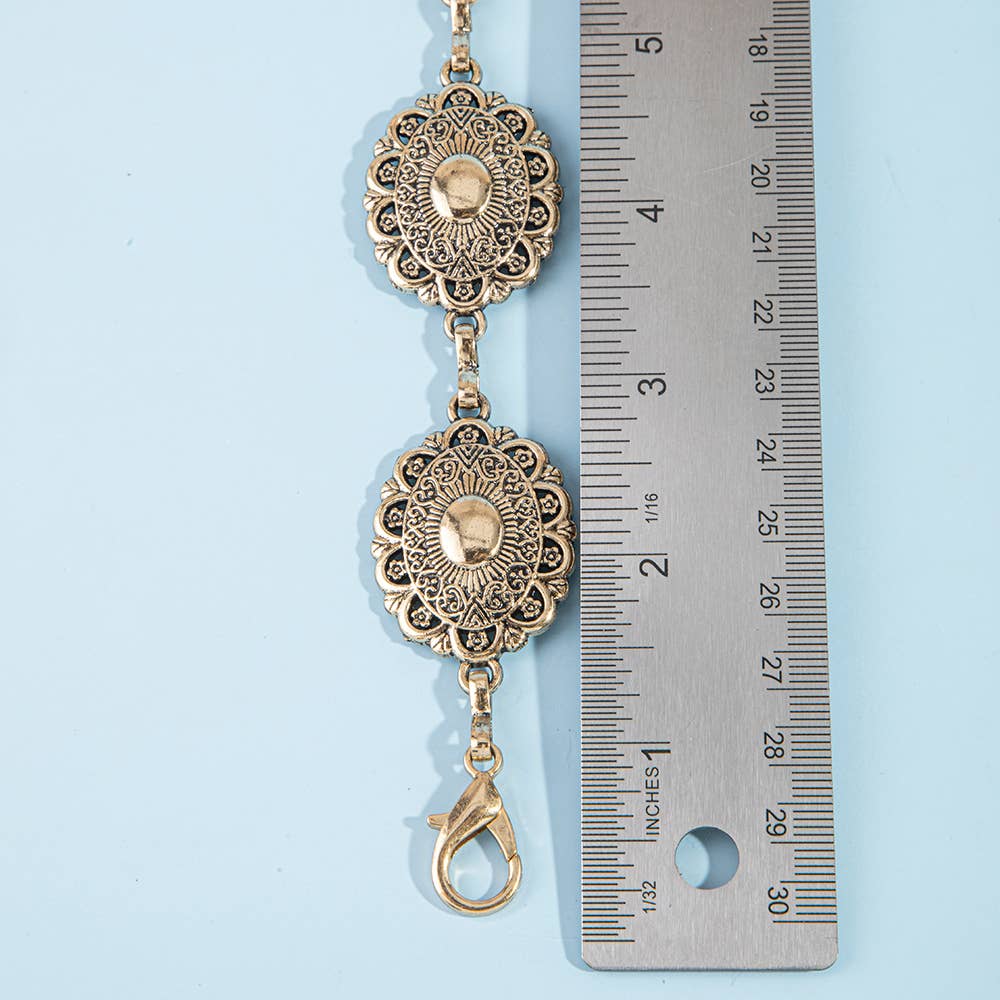 Anarchy Street Ornate Filigree Oval Concho Chain Belt