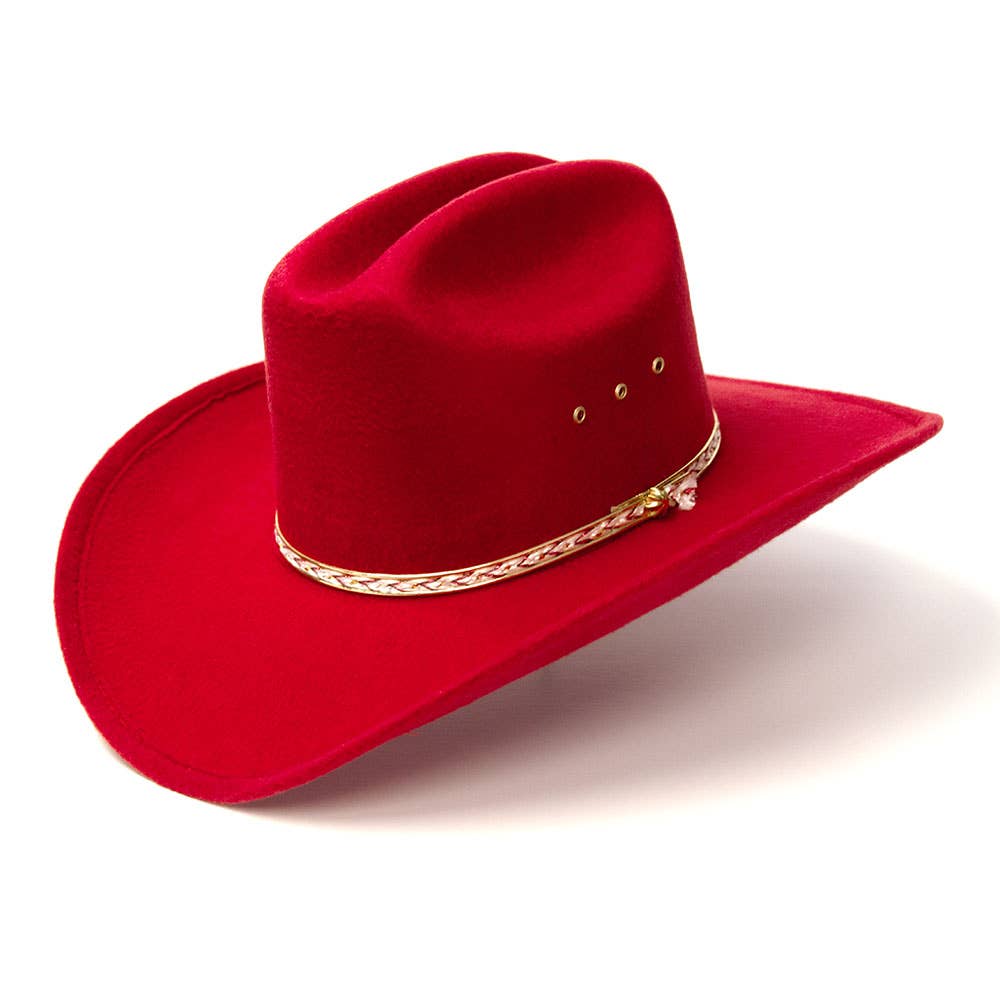 Red Felt Finish Western Cattleman Hat: K