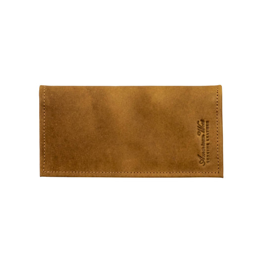 Waxed Leather Men's Rodeo Wallet: Natural Tan / 100% Genuine Full Grain Leather