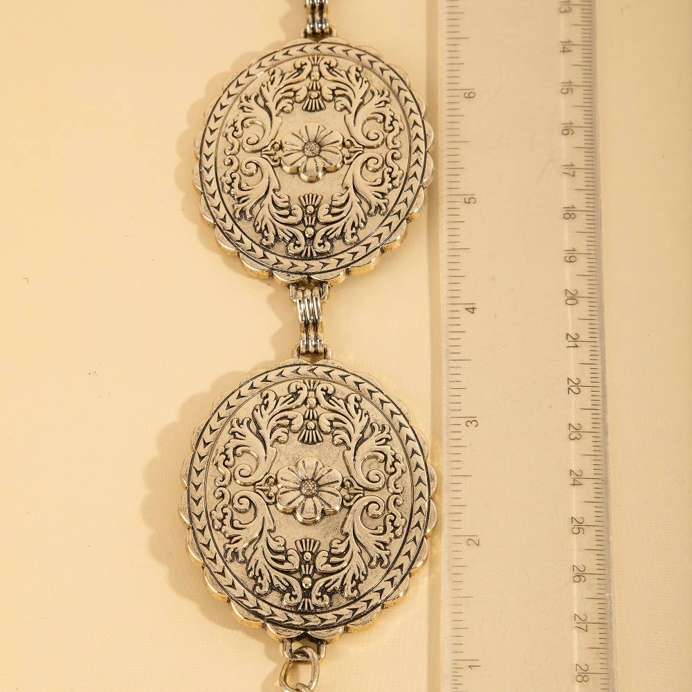 Floral Concho Western Chain Belt: S