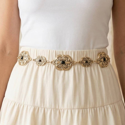 Ornate Western Concho Chain Belt: SBL