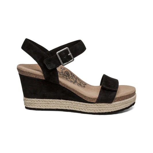 Aetrex Sydney Quarter Strap Espadrille Wedge