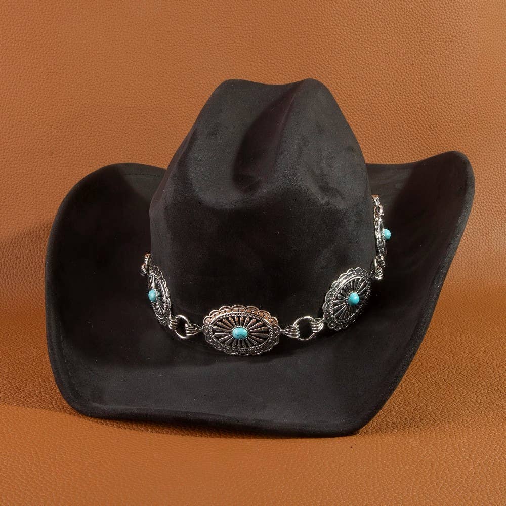 Anarchy Street Turquoise Stud Concho Belt Western Cowboy Hat – Ka