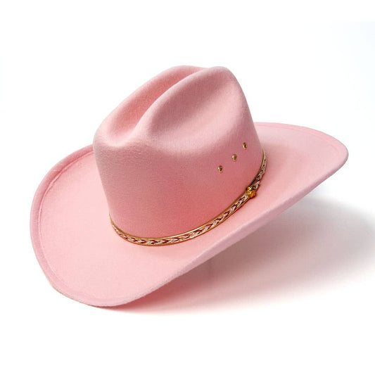 Pink Felt Finish Western Cattleman Hat: K