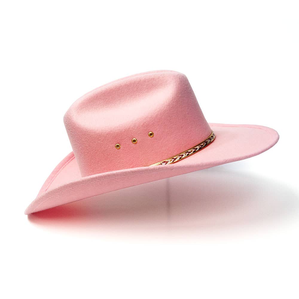 Pink Felt Finish Western Cattleman Hat: K