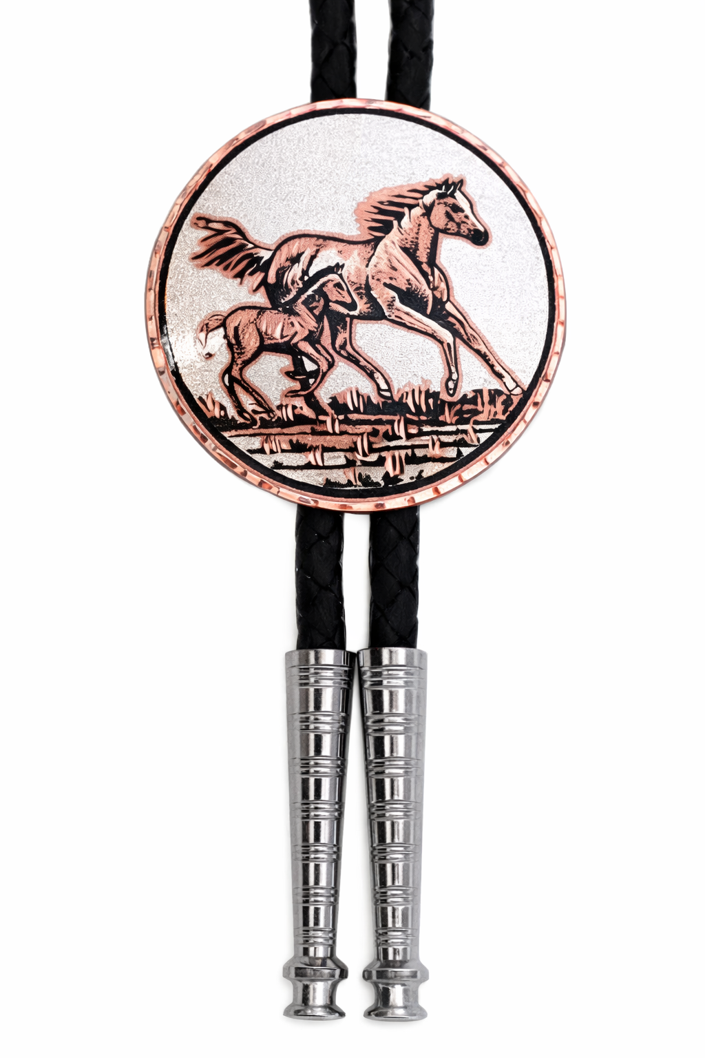 COPPER ARTS INC. BT 57 Horse & Foal Bolo Tie