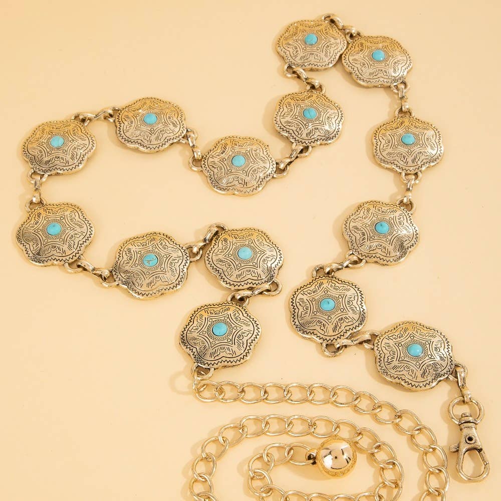Anarchy Street Floral Disc Western Chain Belt – G