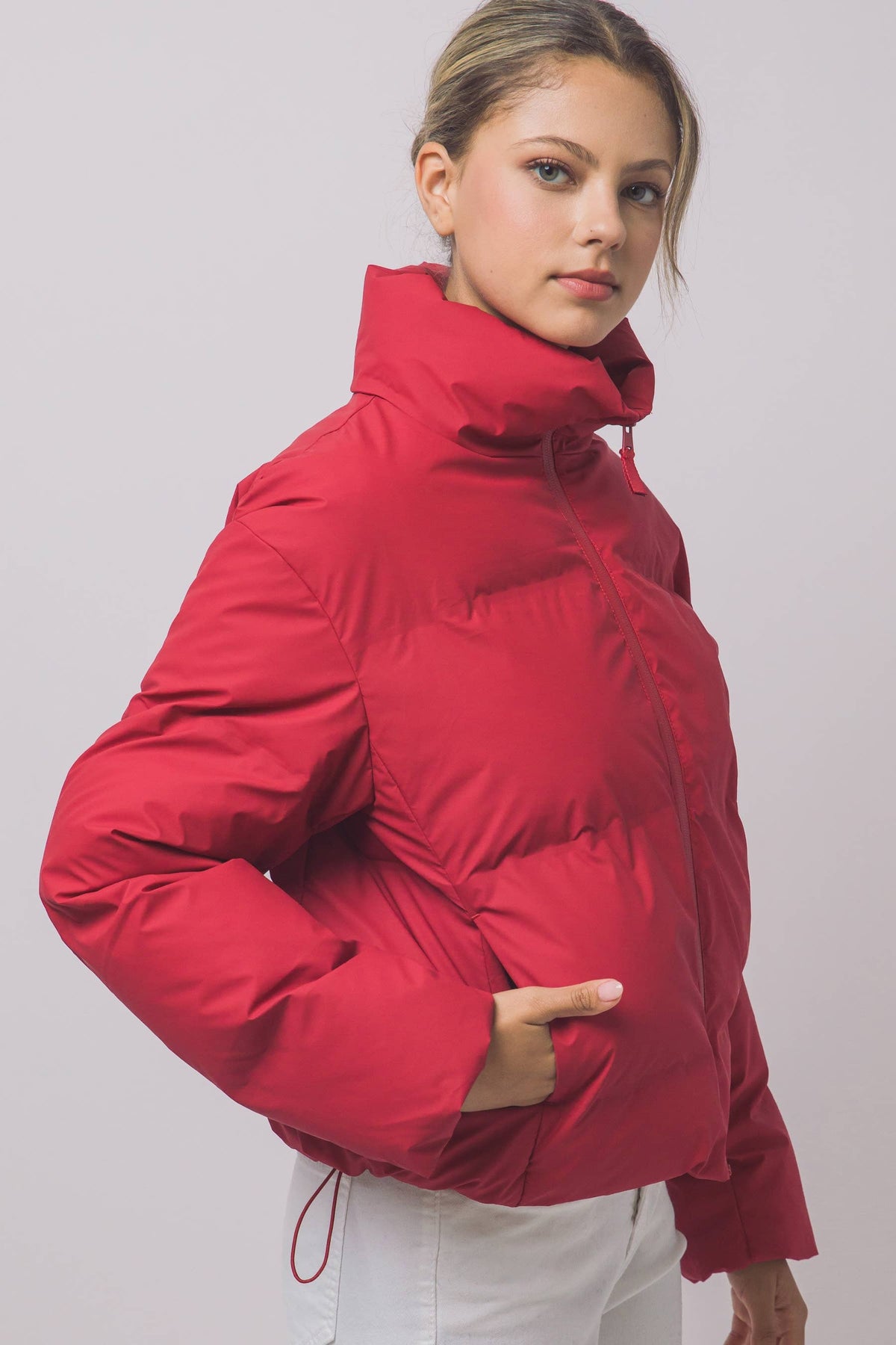 Peace Love Line Women's Zip-Front Puffer Jacket (PM6105) – Espresso