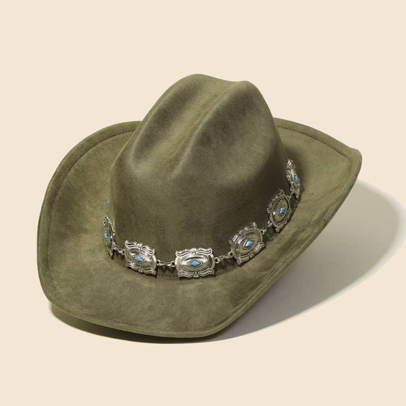 Concho Chain Disc Cowboy Hat: SBK