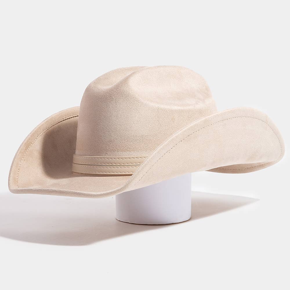 Anarchy Street Double Belt Faux Suede Cowboy Hat – Br