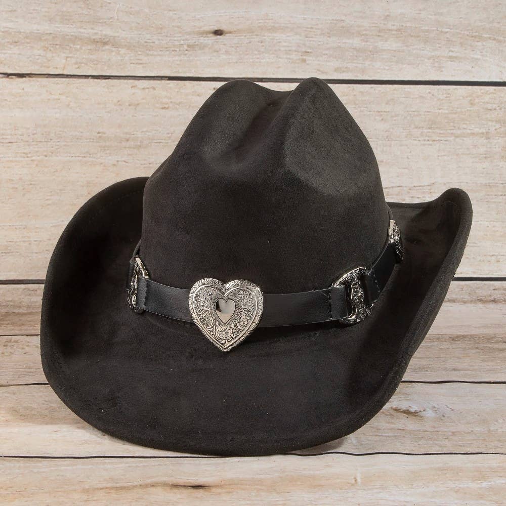 Western Heart Buckle Cowboy Hat: BR