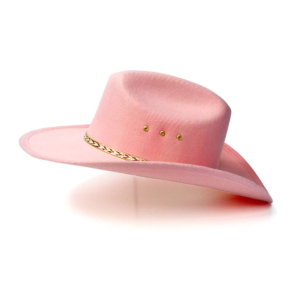 Pink Felt Finish Western Cattleman Hat: K