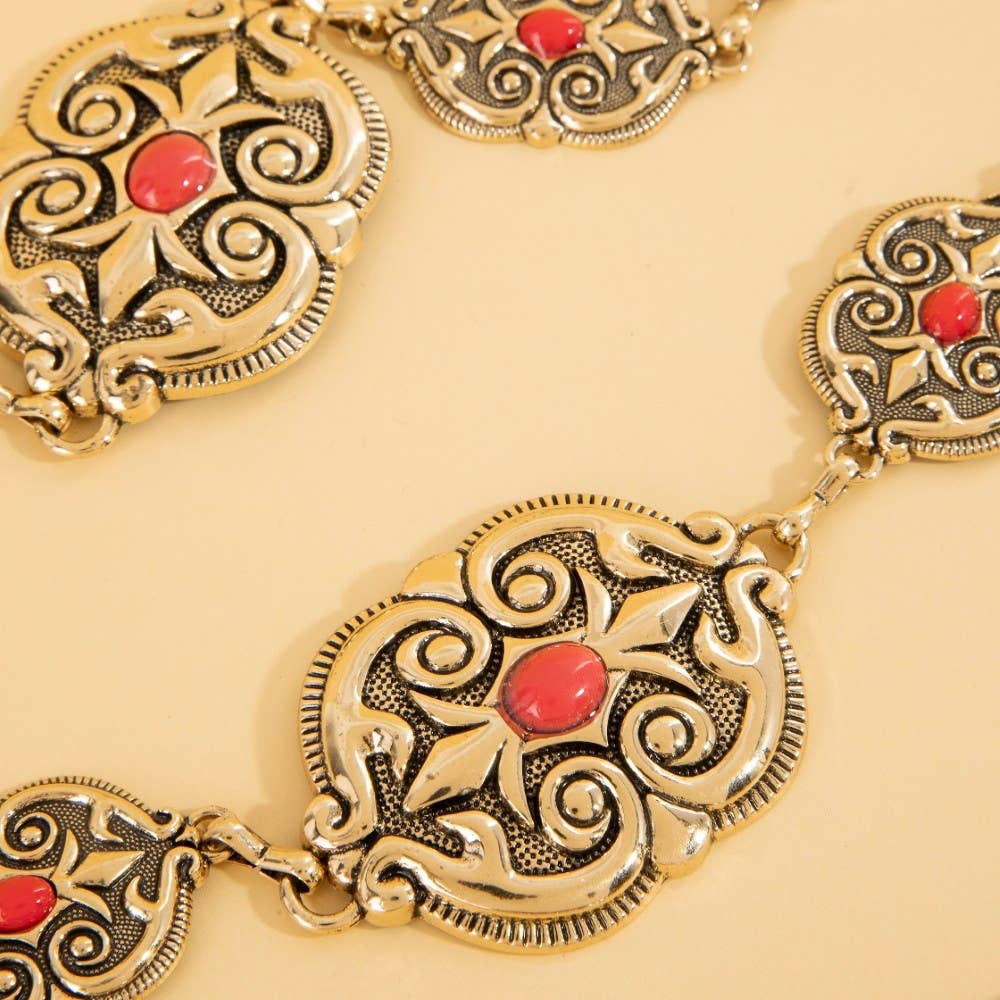 Ornate Western Concho Chain Belt: SBL
