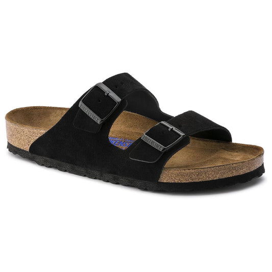 Birkenstock Birkenstock Arizona Soft Footbed Sandal Black Suede Leather, Size: 35, Width: R, nan: nan