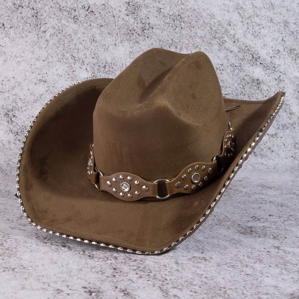 Anarchy Street Vegan Leather Studded Western Cowboy Hat