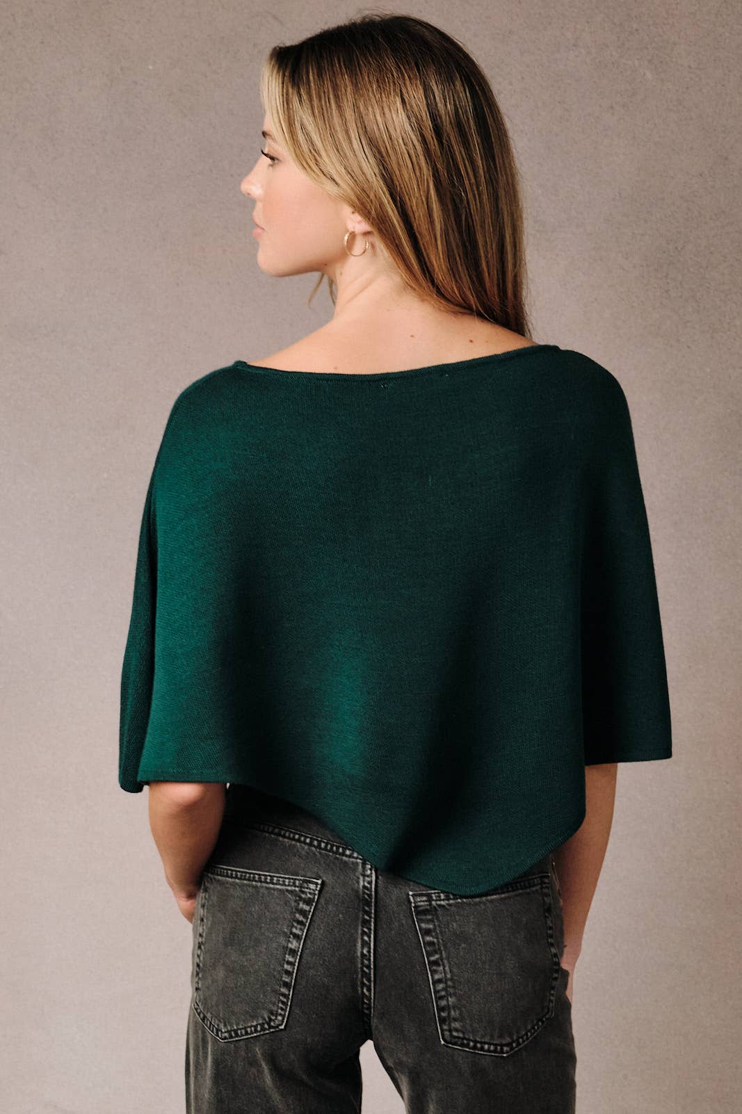 Sunday Edition by LE LIS Slouchy Boat Neck Knit Pullover Poncho Top
