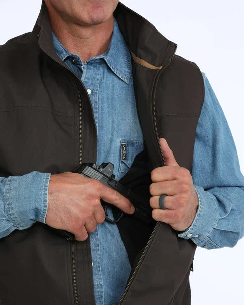 Cinch Men's Concealed Carry Canvas Vest - Brown (MWV1942001) - view 4