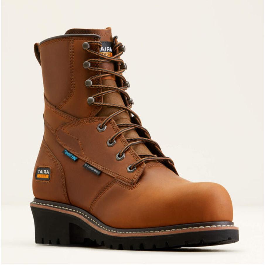 Ariat Men's 8-Inch Logger Shock Shield Composite Toe Work Boot