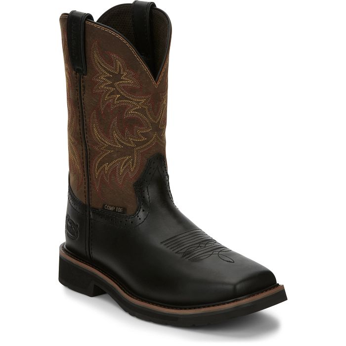 Justin Work Boots Men's Driller Pull on Composite Toe Work Boot