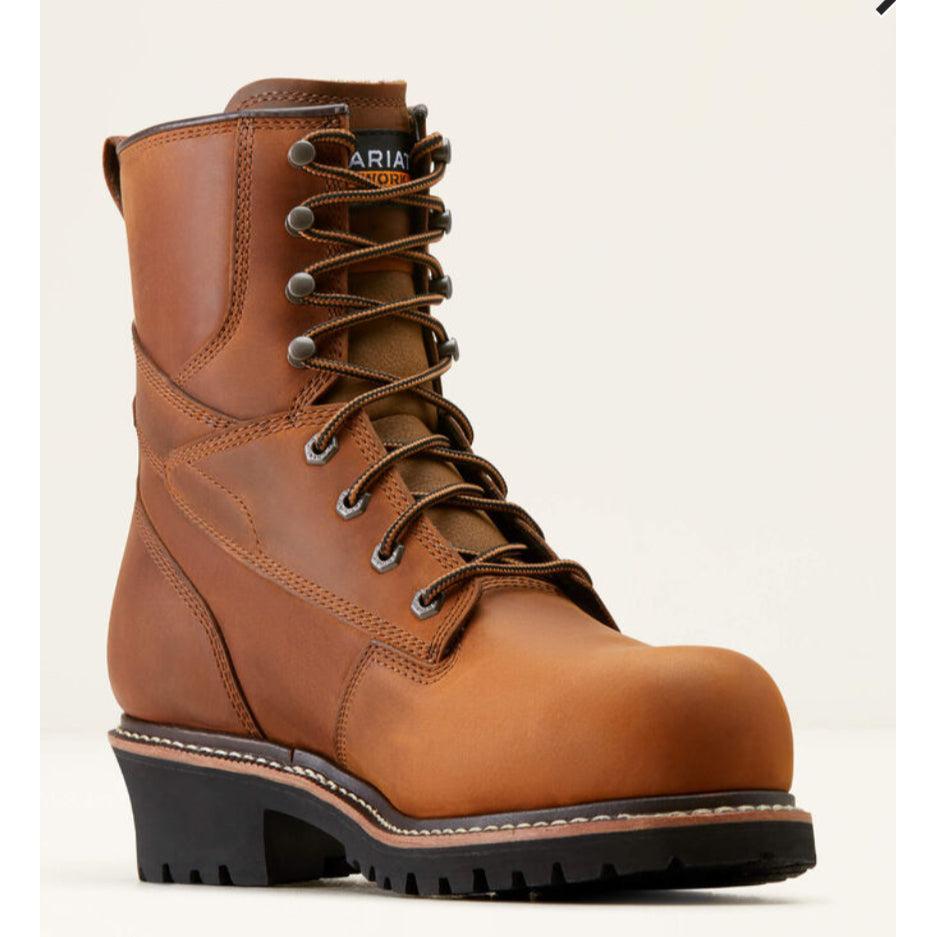 Ariat Men's 8-Inch Logger Shock Shield Composite Toe Work Boot
