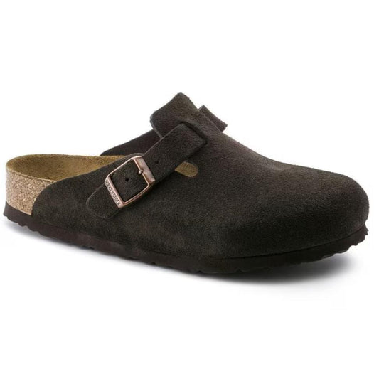 Birkenstock Birkenstock Boston Soft Footbed Unisex Clog Mocha Suede Leather, Size: 35, Width: R, nan: nan