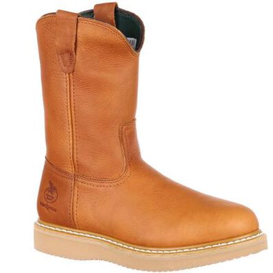 Georgia Mens 10" Gold Pull on Safety Toe Work Boot