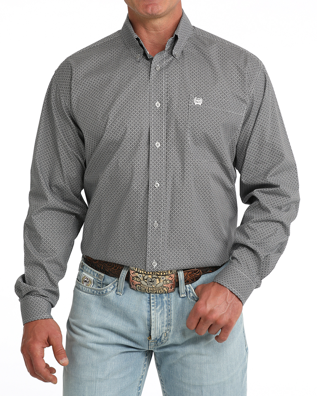 Men's Stretch Classic Fit Button-Down Western Shirt
