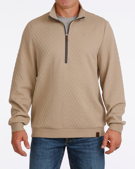 Cinch Men's Textured Half-Zip Pullover - Stone (MWK1957001) - view 1