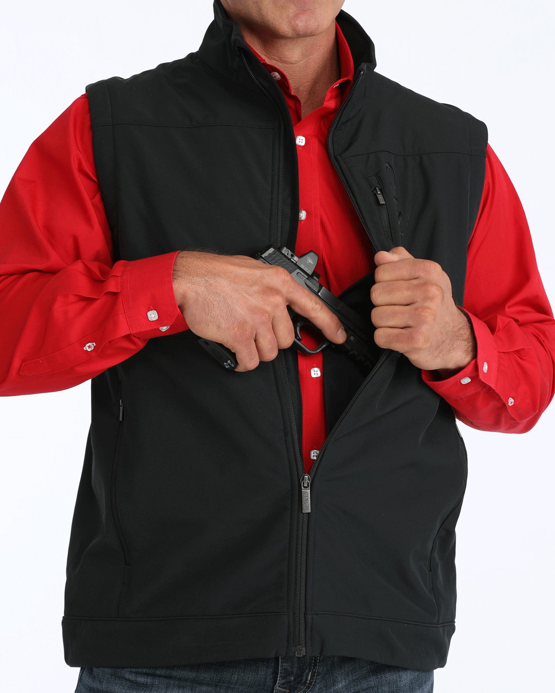 Cinch Men's Concealed Carry Bonded Vest - Black (MWV1082001) - view 4